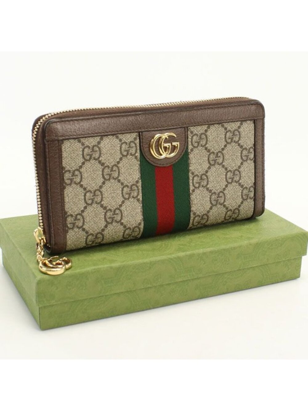 Gucci Zip Around Wallet Ophidia Zip GG Supreme Leather